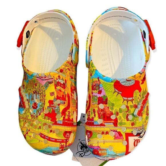 NWT Disney 50th Anniversary | Vault Collection Magic Kingdom Map Crocs - Picture 1 of 5